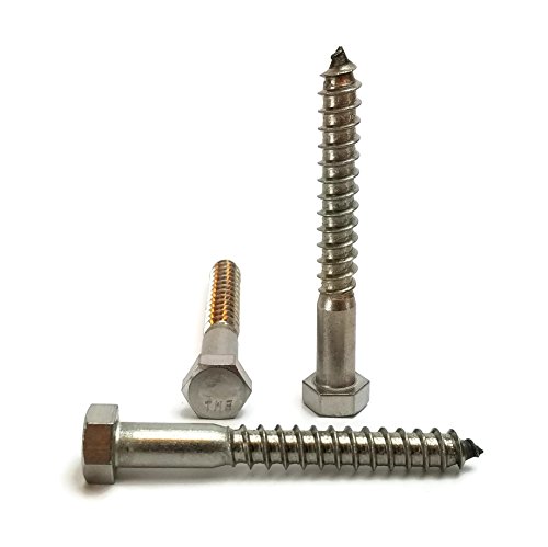 Stainless Steel Hex Lag Screws 3 8 In X 8 25 Pieces External Head Partially Threaded Deck