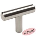 Cosmas 305sn Satin Nickel Cabinet Hardware Euro Style T Bar Knob 2 Overall Length 10 Pack 
