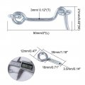 Uxcell 2 Inch Cabin Hook Eye Latch Privacy Door Lock Plating Finish For Gate Shutters Window Slide Barn Pack Silver