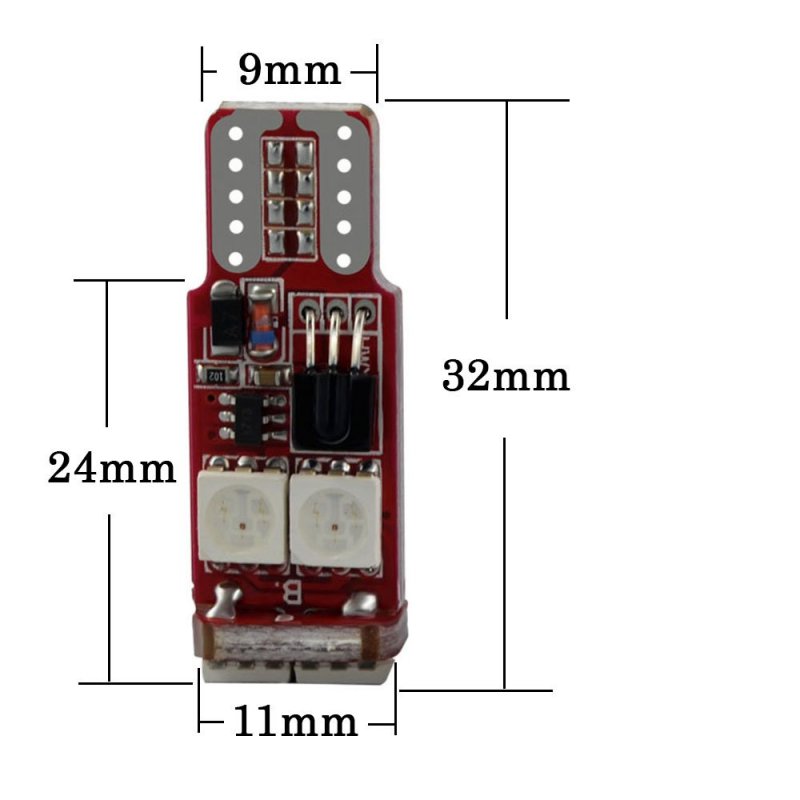 T10 194 W5w Rgb Led Bulbs 2 Pack Remote Control Multicolor Interior Dome Map Door License Plate Lights For Cars Trucks