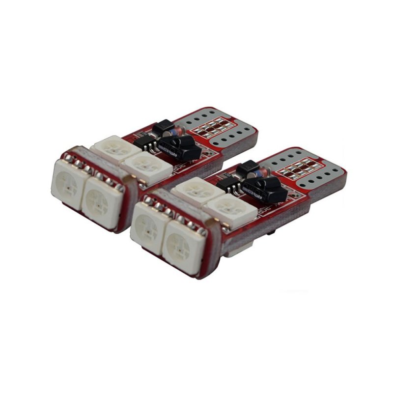 T10 194 W5w Rgb Led Bulbs 2 Pack Remote Control Multicolor Interior Dome Map Door License Plate Lights For Cars Trucks