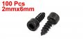 Uxcell 2mm X 6mm Carbon Steel Hexagon Head Self Tapping Screws Black 100 Pcs