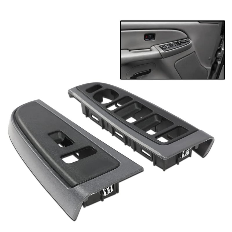 Front Window Switch Trim Bezel Driver And Passenger Side For Chevy Silverado Gmc Sierra 1500 2500 3500 4 Door 2003-2007 Fit