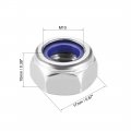 Uxcell Hex Lock Nuts M10 X 1 5mm Stainless Steel Nylon Insert Self-locking For Fasteners 4pcs Silver Tone