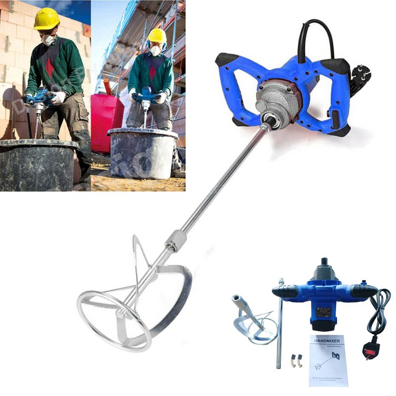 2600w Handheld Electric Cement Mixer Portable Mortar Concrete Drill With 6 Adjustable Speed 220v Mud Thinset Grout Plaster