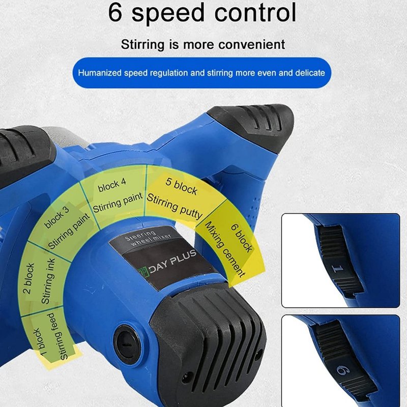 2600w Handheld Electric Cement Mixer Portable Mortar Concrete Drill With 6 Adjustable Speed 220v Mud Thinset Grout Plaster