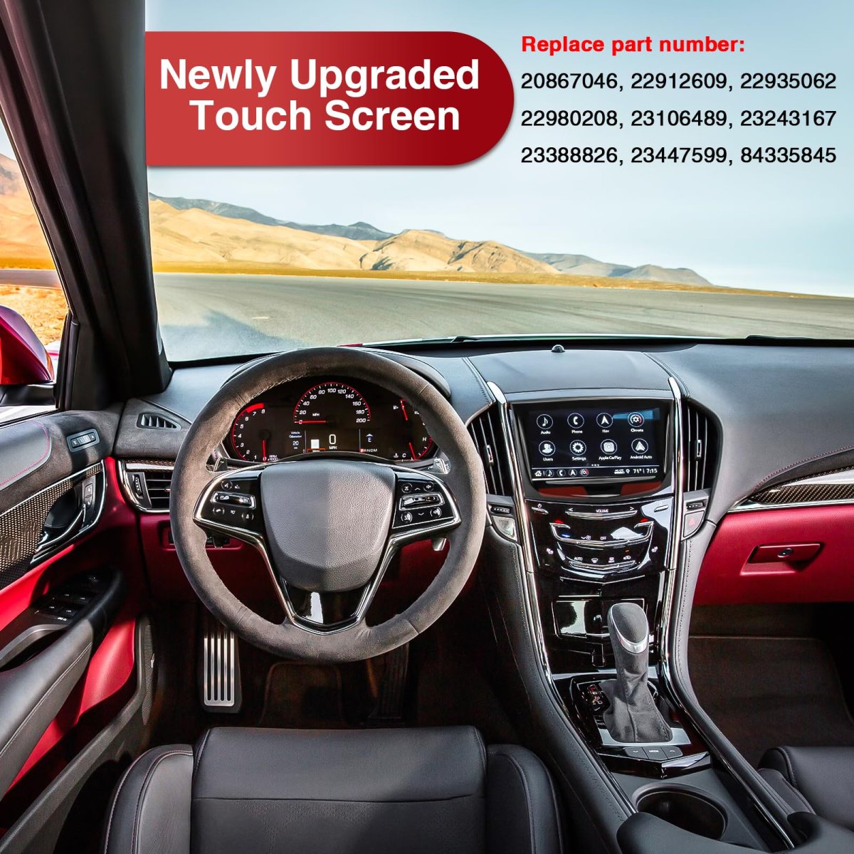 Cue Touch Screen Display Replacement For 2013-2017 Cadillac Ats Srx Xts Cts Escalade Include Removal Tool Kit Upgrade Sense