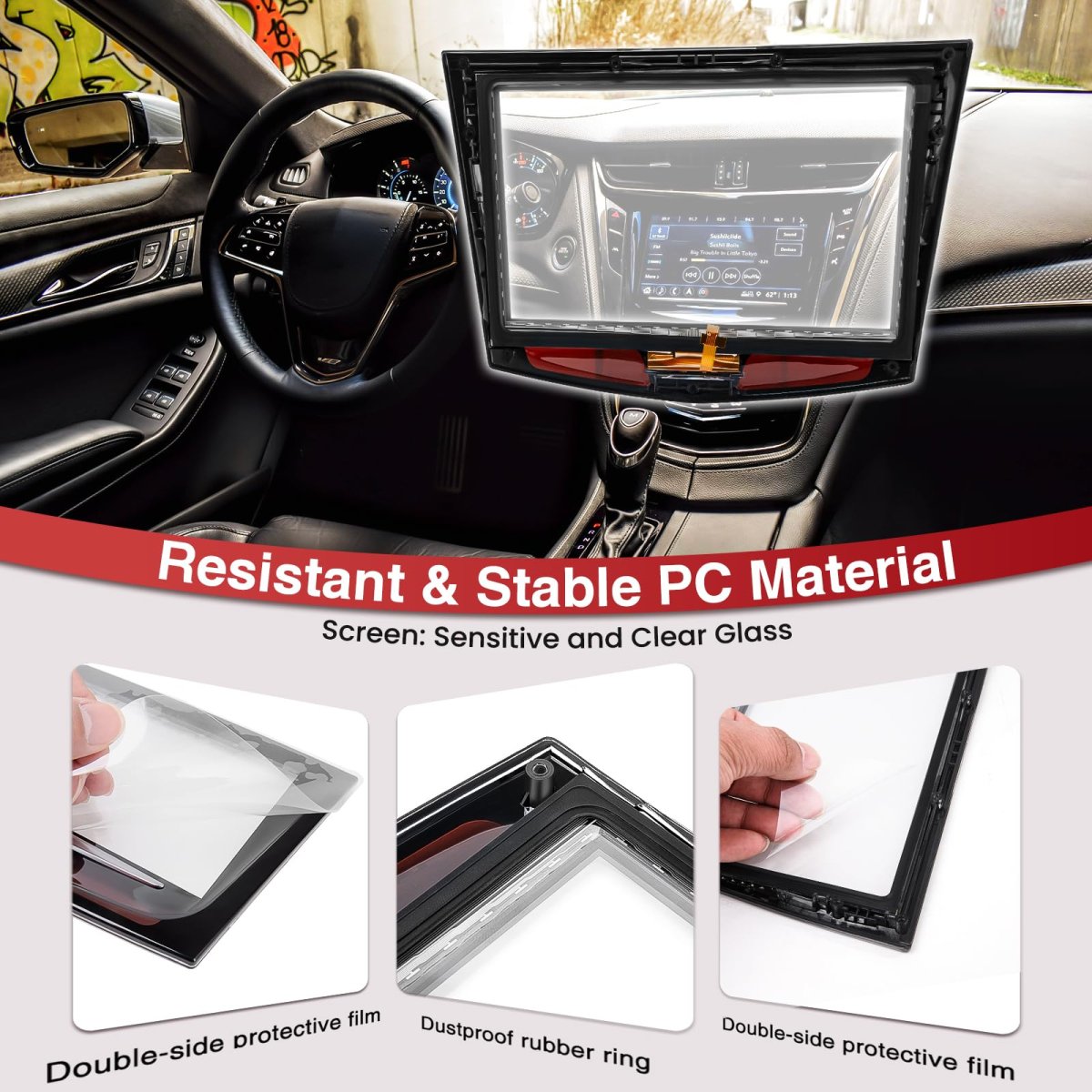 Cue Touch Screen Display Replacement For 2013-2017 Cadillac Ats Srx Xts Cts Escalade Include Removal Tool Kit Upgrade Sense