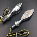 8mm Stalk Motorcycle Led Turn Signals Indicators Blinkers Lights Chromed Clear