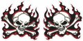 Stickertalk Red Flame Skull Vinyl Stickers 1 Sheet Of 2 3 Inches By Each 