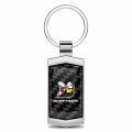 Ipick Image For Dodge Scat-pack Full Color Real Black Carbon Fiber Chrome Metal Case Key Chain Keychains Official Licensed