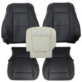 Driver Passenger Side Bottom Top Lean Back Foam Replacement Perforated Leather Seat Covers Black For Ford F250 F350 Lariat Xlt 