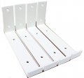 12 Pack 5 L X 4 H 1 W White 5mm Thick J Lip Shelf Bracket Hook Irons Metal Industrial Modern Bracket Supports With Screws 