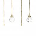 Utalind 2 Pcs Ceiling Fan Pull Chain Ornaments 12 Inches Light Beaded Chains With Clear Acrylic Prism Ball Pendant Decorative 