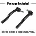 X Autohaux 2pcs Front Outer Tie Rod End Links Suspension Steering Part Replacement Es80603 Es80602 For Toyota Camry 2004-2011