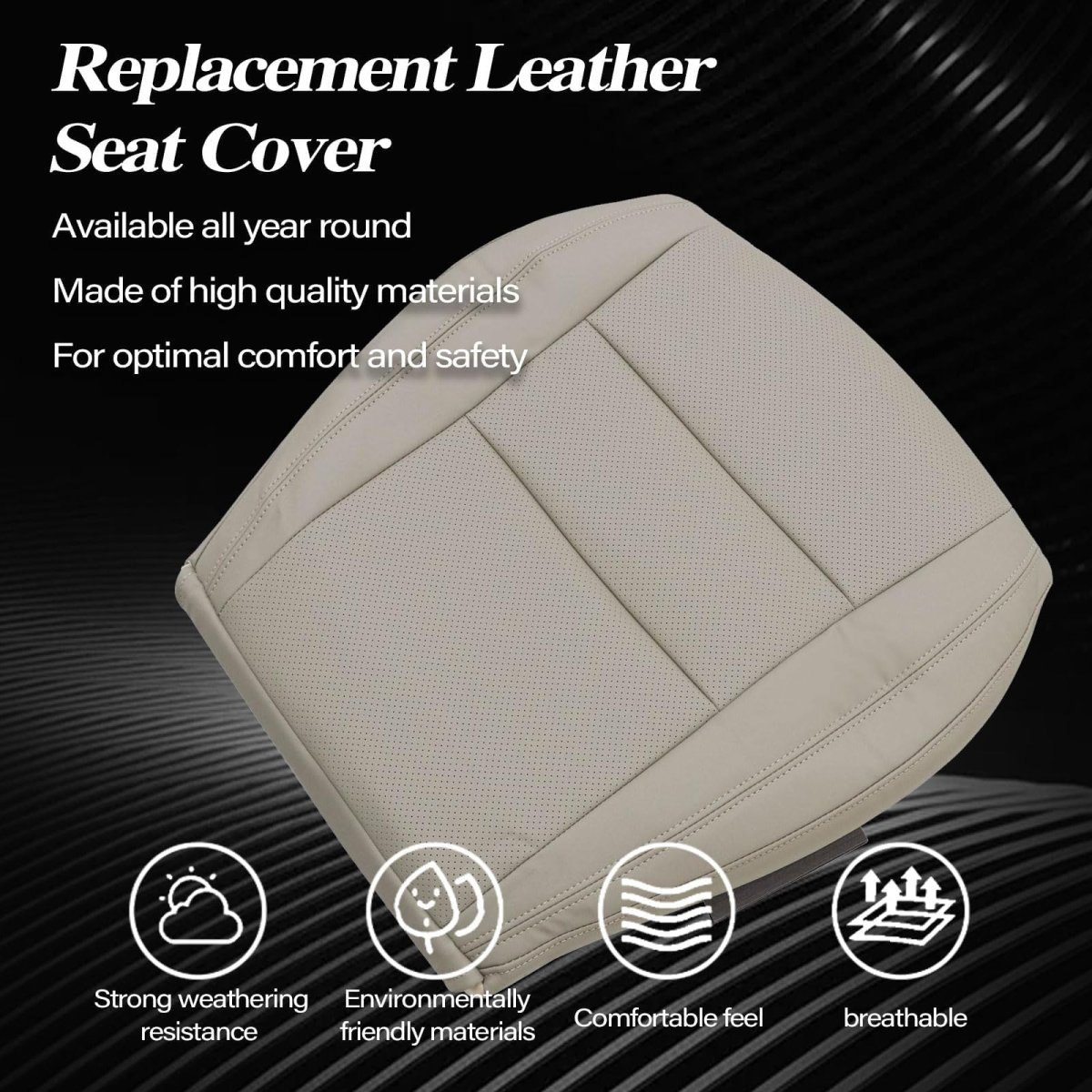 Tan Perforated Front Driver Side Bottom Seat Cover And Foam Cushion For Jeep Grand Cherokee 2011 2016 Dodge Durango 2018