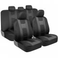 Bdk Carxs Charcoal Gray Two-tone Seat Covers With Matching Back Cover Made To Fit Most Auto Truck Van Suv Interior Car 