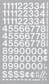 Chartpak Self-adhesive Vinyl Numbers 3 4 Inch High White 222 Per Pack 01126 