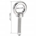 Uxcell Lifting Eye Bolt M8 X 40mm Male Thread 304 Stainless Steel For Hanging Pack Of 5
