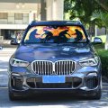 Silhouette Of Two Firemen Fighting A Huge Fire Burning Timber Auto Car Front Sunshade Windshield Automobile Window Foldable