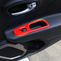 For Jeep Renegade 2015-2020 Window Lift Switch Panel Trim Interior Accessories Abs Red 4 Pcs