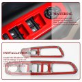 For Jeep Renegade 2015-2020 Window Lift Switch Panel Trim Interior Accessories Abs Red 4 Pcs