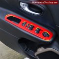For Jeep Renegade 2015-2020 Window Lift Switch Panel Trim Interior Accessories Abs Red 4 Pcs