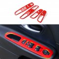 For Jeep Renegade 2015-2020 Window Lift Switch Panel Trim Interior Accessories Abs Red 4 Pcs