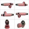 Set Of 4 Pink 565cc Fuel Injector For Subaru Sti Wrx Forester 16611aa370 16611-aa370