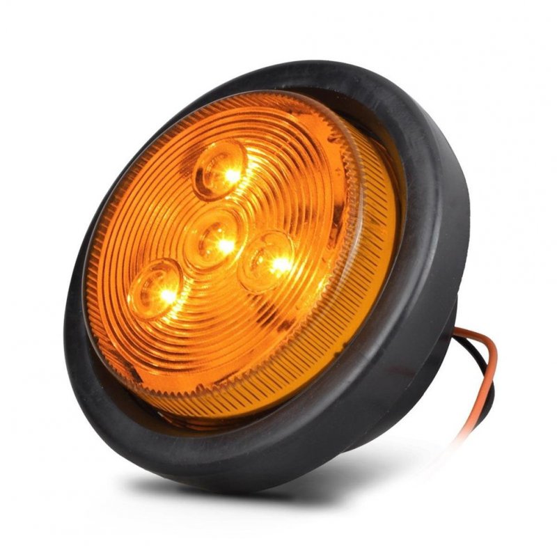 2 5 In Trailer Side Marker Lights Amber High Bright Piranha Led Clearance 12v Waterproof Round With Grommets For Truck Rv Boat