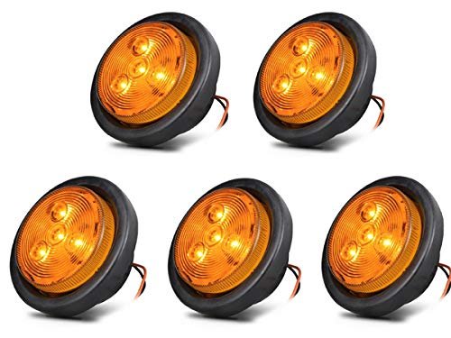 2 5 In Trailer Side Marker Lights Amber High Bright Piranha Led Clearance 12v Waterproof Round With Grommets For Truck Rv Boat