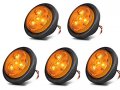 Newsuna 2 5 Round Led Trailer Lights Amber Clearance Marker 4 Diodes 12v Waterproof W Grommet And Pigtails For Truck Rv Boat 
