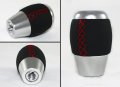 Jdm Si Sport Style Black Leather 6 Speed Manual Shift Shifter Gear Knob W Color Stitching Chrome Red 