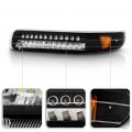Acanii For 1999-2002 Chevy Silverado 1500 2500 3500 00-06 Suburban Tahoe Black Led Bumper Parking Singal Lamps Lights