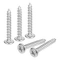 M4x30mm Flat Head Wood Screws 25pcs 304 Stainless Steel Phillips Drive Round Self Tapping For Woodworking Furniture And Diy 