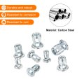 25pcs Multi-grip Rivet Jack Nut 10-24 Petal Carbon Steel Thread Zinc Finish Blind For Plastic Pressboard Hardboard Door Anchors