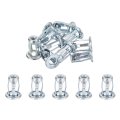 25pcs Multi-grip Rivet Jack Nut 10-24 Petal Carbon Steel Thread Zinc Finish Blind For Plastic Pressboard Hardboard Door Anchors