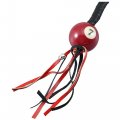 Dream Apparel 36 Leather Motorcycle Get Back Whip For Handlebar Fringed Biker With Pool Ball Black And Red