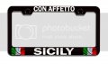 Con Affetto Sicily Italian Italy Black Metal License Plate Frame Tag Holder B11 