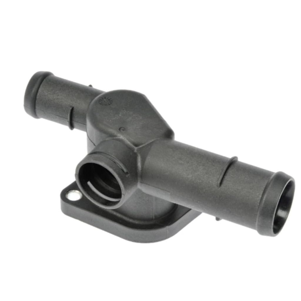 Engine Coolant Water Outlet Rear For Volkswagen Golf 2010 2011 2012 2013 Plastic Black 2 Bolt Holes 90 Degrees Housing Neck