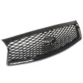 Front Mesh Grill Bumper Upper Grille Gloss Black Replacement For 2014 2015 2016 2017 Q50