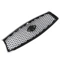 Front Mesh Grill Bumper Upper Grille Gloss Black Replacement For 2014 2015 2016 2017 Q50