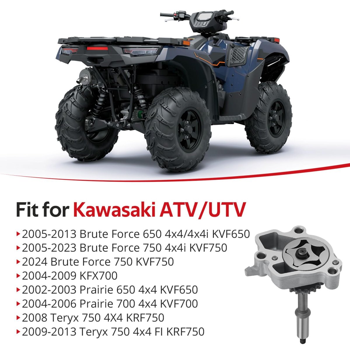 Oil Pump Assembly For Kawasaki Brute Force Prairie Teryx 650 750 4x4 Kvf650 Kvf750 2002 2023 16142 1162 16154 2060 2059 13234