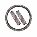 Belidome Hunting Autumn Camo Car Steering Wheel Cover Seat Belt Pads Universal Auto Interior Decor For Women Men 