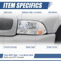 Auto Dynasty Headlights Assembly For 1997-2004 Dodge Dakota Durango Driver And Passenger Side Halogen Headlamps Replacement W
