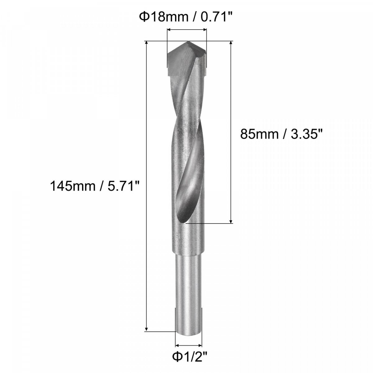 18mm Reduced Shank Cemented Carbide Twist Drill Bits For Hardened Steel Stainless 1 2 Inch Straight