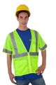 Liberty Hivizgard Polyester All Mesh Fabric Class 3 Safety Vest With 2 Wide Silver Reflective Stripes And Multiple Pockets 