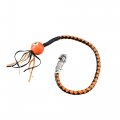Dream Apparel 36 Leather Motorcycle Get Back Whip For Handlebar Fringed Biker With Pool Ball Black And Orange