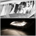 Replacement For Veloster Pair Of Bumper Driving Fog Lights W White Led Drl Chrome Housing Clear Lens