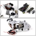 Replacement For Veloster Pair Of Bumper Driving Fog Lights W White Led Drl Chrome Housing Clear Lens